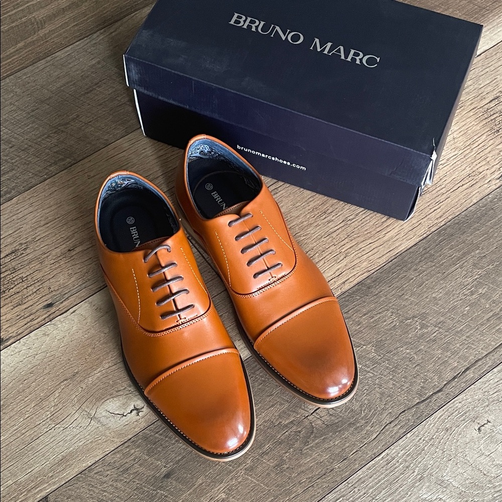 Bruno Marc Tan Oxford Shoes